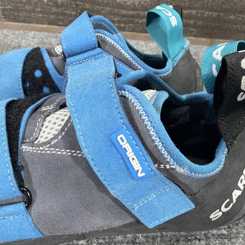 Scarpa Rock Climbing Shoes Mens 8.5 Gray Origin Hook & Loop Vision Rubber Italy